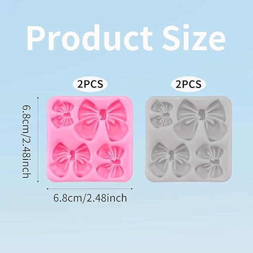 Miniatura 2 de 4 moldes de silicona para arcos para pasteles, cupcakes, chocolate, dulces, manualidades de azúcar y manualidades de resina, juego de moldes de lazo