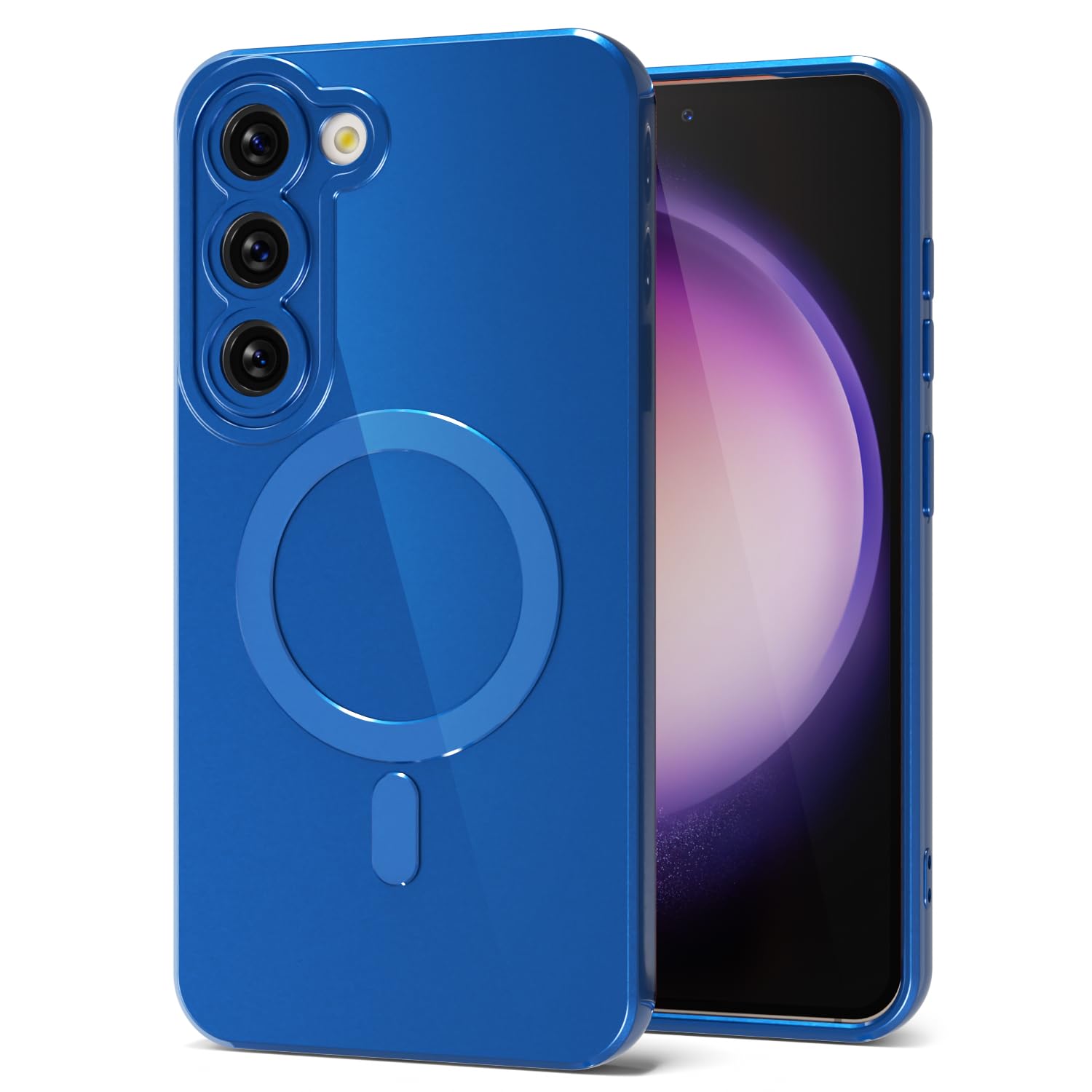 Svanove for Samsung Galaxy S23 Phone Case Silicone Magnetic, Compatible with Magsafe Case Cute for Women, Girly Bright Color Glossy Jelly Thin Slim