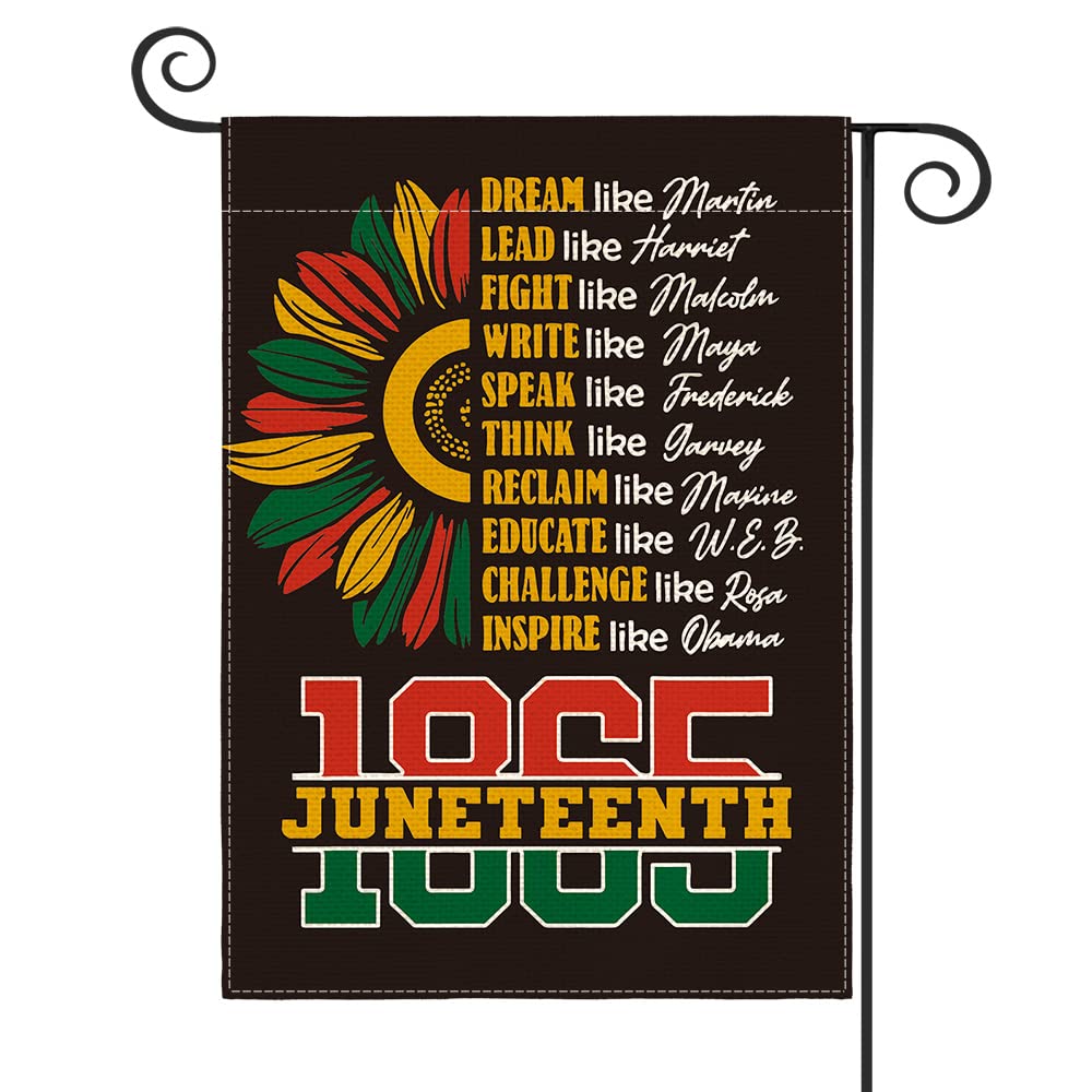 AVOIN colorlife Juneteenth 1865 Garden Flag 12x18 Inch Double Sided Outside, African American Break Free Burlap Yard Outdoor Decoration