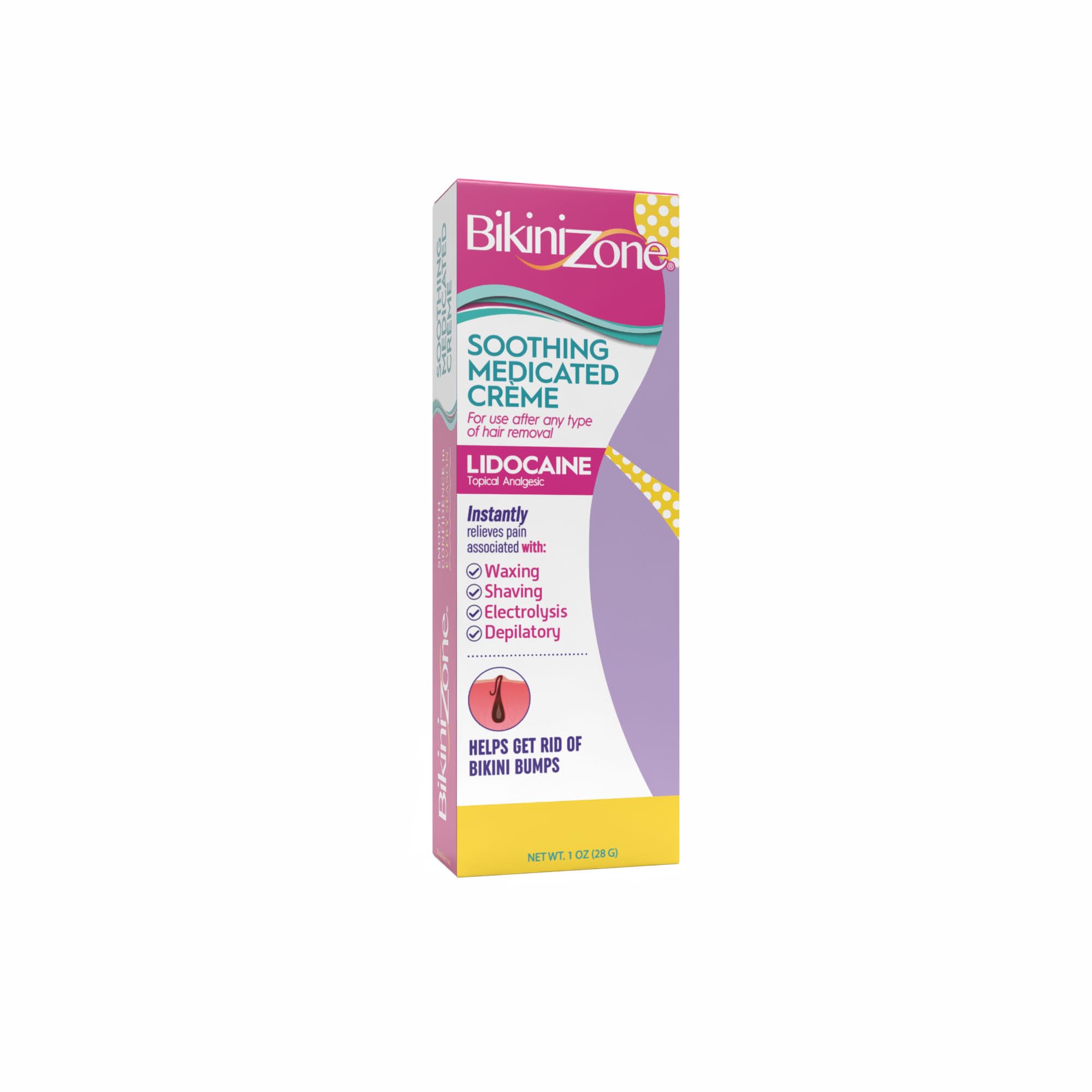 Bikini Zone Medicated After Shave Crème with Soothing Lidocaine, 1 Oz, 1 Pack