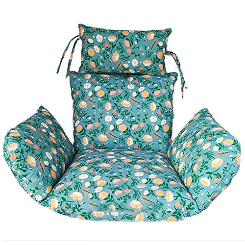 YXZN Swing Seat Cushion with Pillow Indoor or Outdoor Waterproof Hanging Egg Hammock Chairs Cushions Round Rocking Chair Cushion Washable,Blue,60X50CM