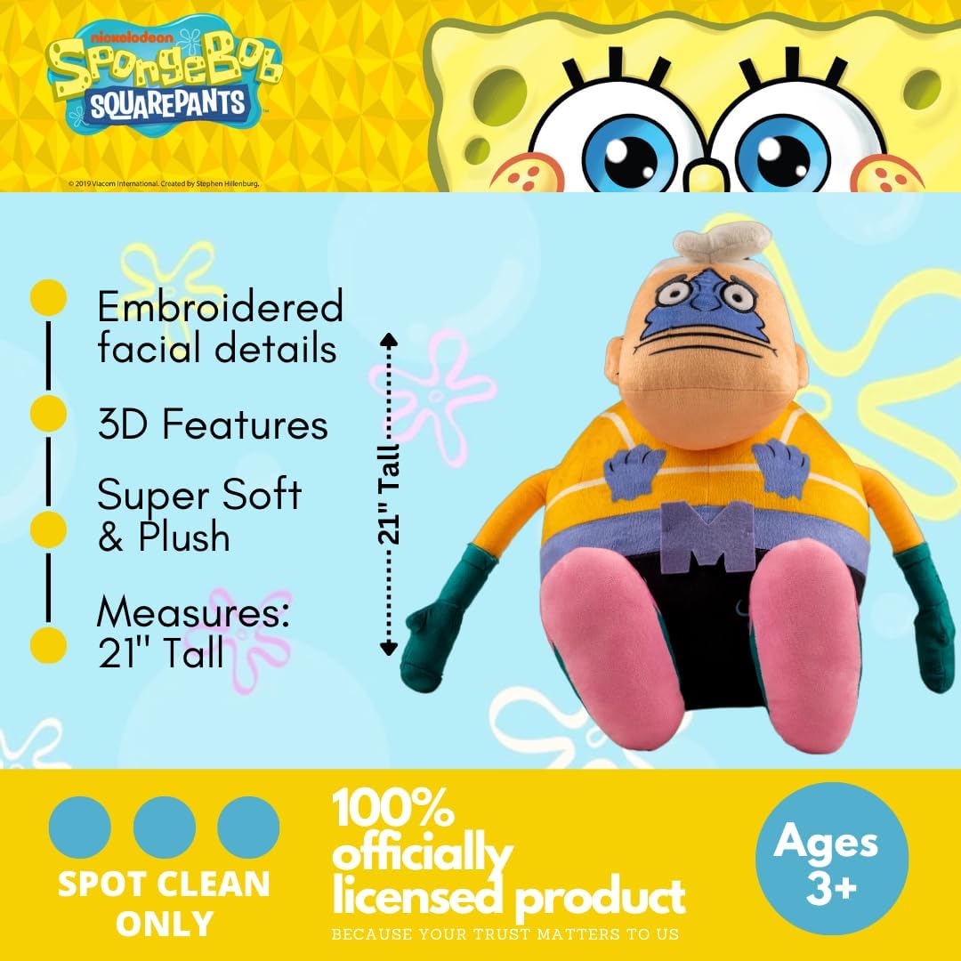 Spongebob Squarepants Mermaid Man Bedding Super Soft Cozy Decorative Cuddle Pillow, (Officially Licensed Product) By Franco Collectibles