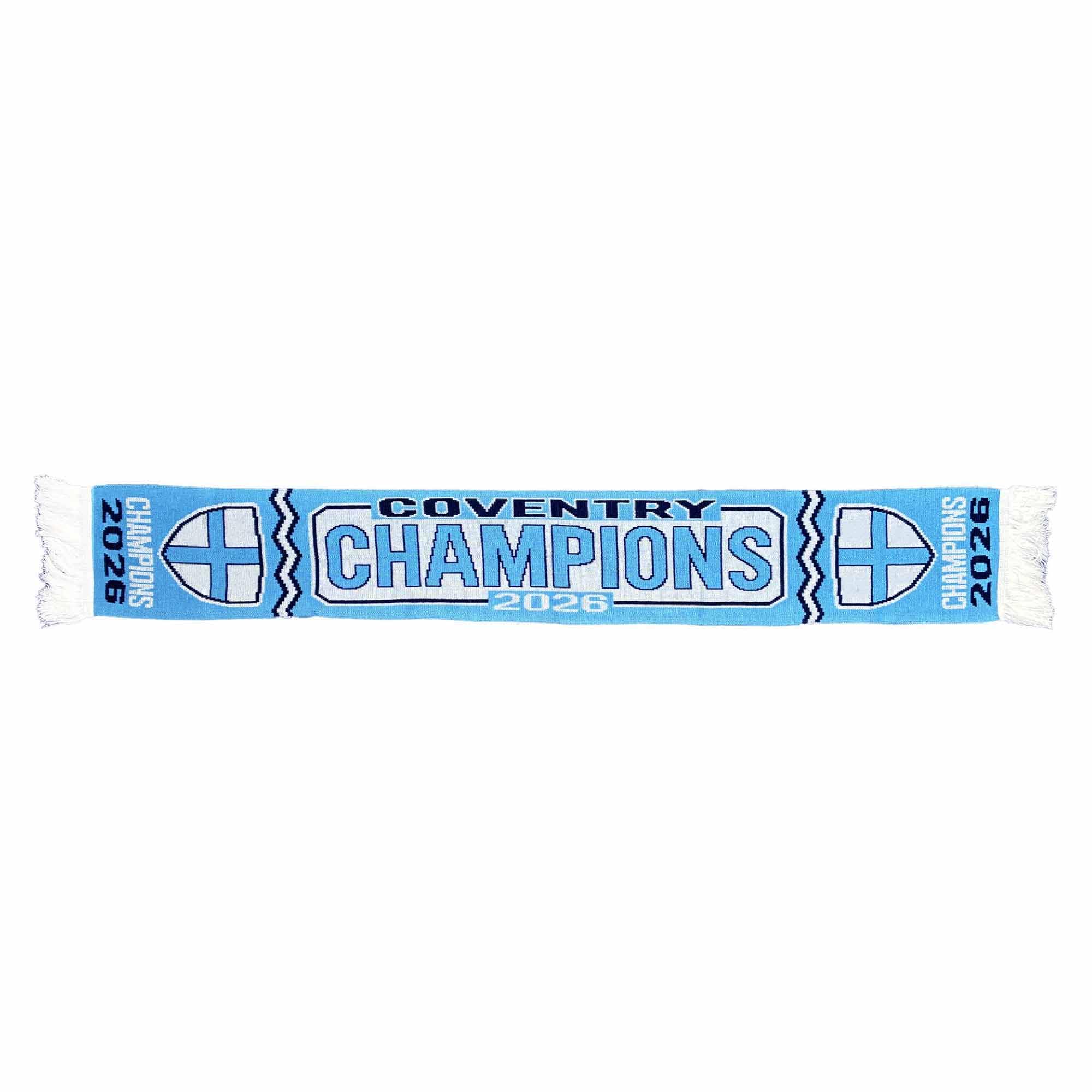 GIFTS 4 ALL Coventry 2026 League Champions Scarf, Coventry Football Fans Champions Scarf, CCFC Sky Blues 2026 Champs Souvenir Scarves