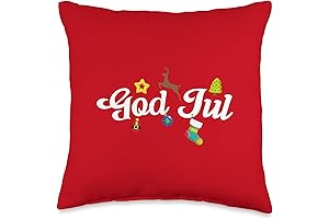 Swedish Christmas 'God Jul' Throw Pillow: Embracing Scandinavian Cheer