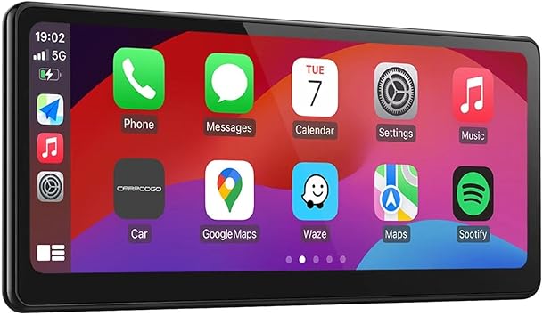 [2024 Fully Laminated Screen] CarpodGo T3 Pro Portable 60fps Wireless Carplay Android Auto, 8.9" 1920 x 720 IPS Touch Screen Car Stereo, Display-Only BT Mode Supports Steering Wheel Controls