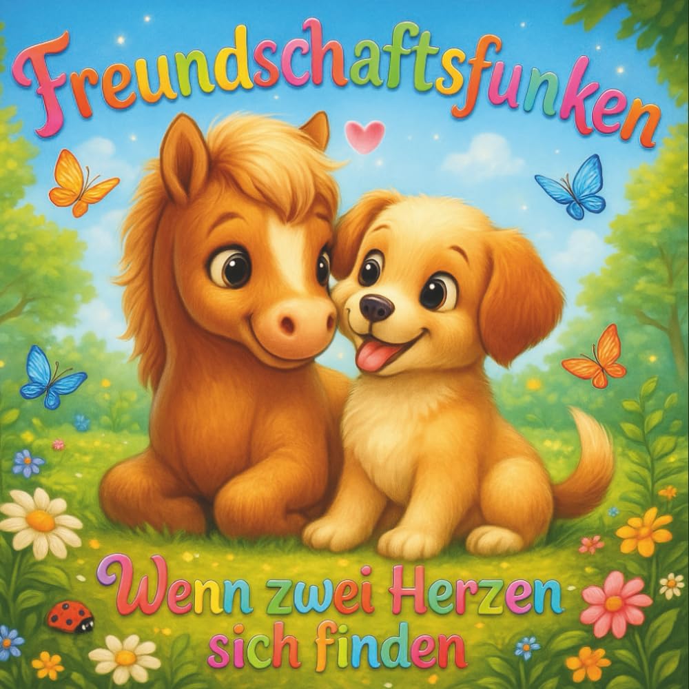 Freundschaftsfunken – Wenn zwei Herzen sich finden: Eine liebevolle Tiergeschichte über Mut, Freundschaft & Zusammenhalt | Pony & Hund Abenteuer ... ... ein mutiges Fohlen und einen kleinen Hund
