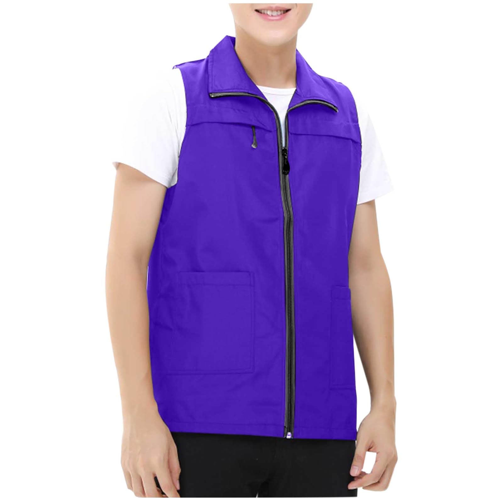 Men's Casual Lightweight Outdoor Vest Work Fish Photo Travel Vests Jacket Zipper Sleeveless Waistcoat with Pocket