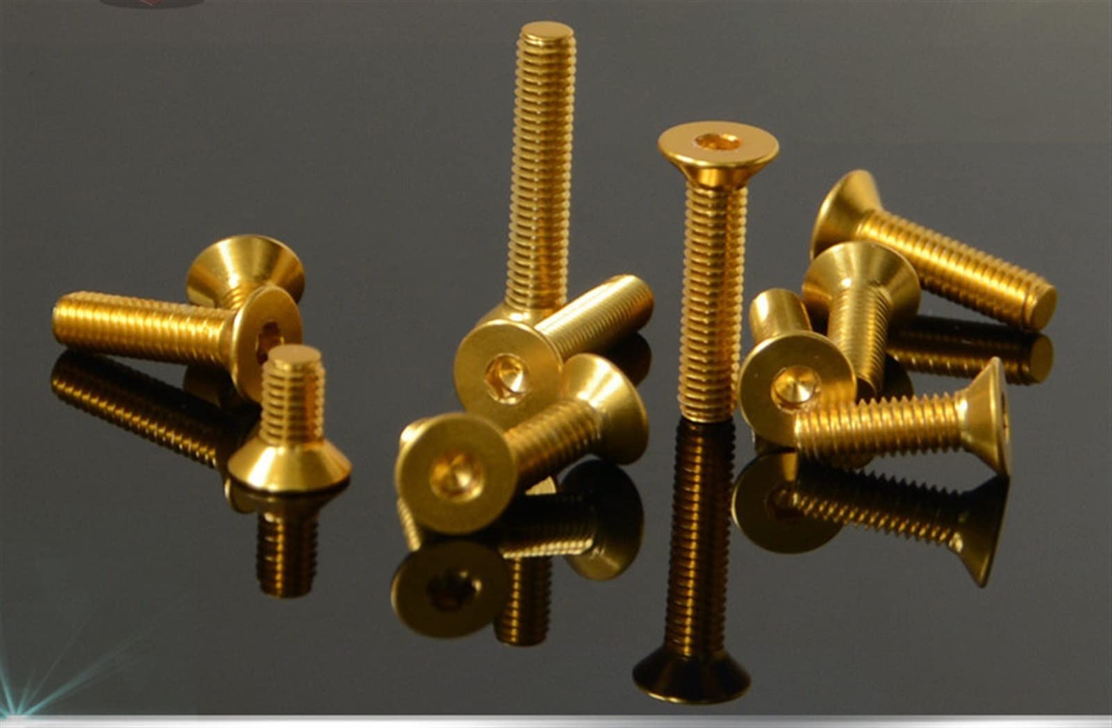 Tornillos con cabeza hexagonal avellanada M2 M2.5 M3 M4 M5, acero de aleación de grado 12,9, chapado en oro, 20 piezas(M5x30mm -FT)