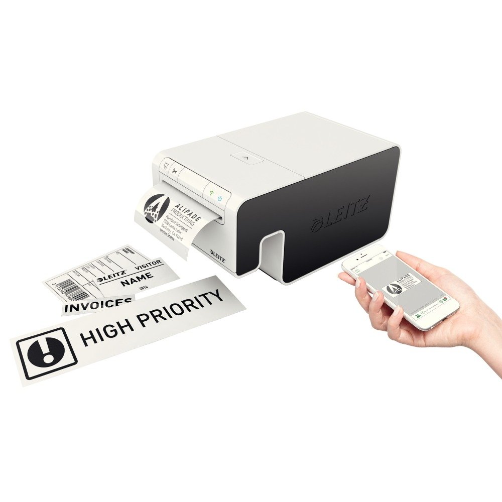 Leitz, 70010000, Etichettatrice wireless, Cartuccia per etichette inclusa, Stampante termica in bianco e nero, Leitz Icon, 70010000