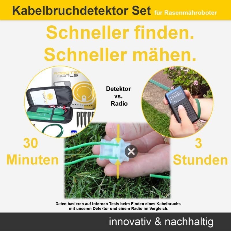 Roboter Deals Détecteur de rupture de câble, détecteur d'erreurs de boucle pour tous les robots tondeuses à gazon, avec kit de réparation avec fil, connecteur de câble et clous de pelouse