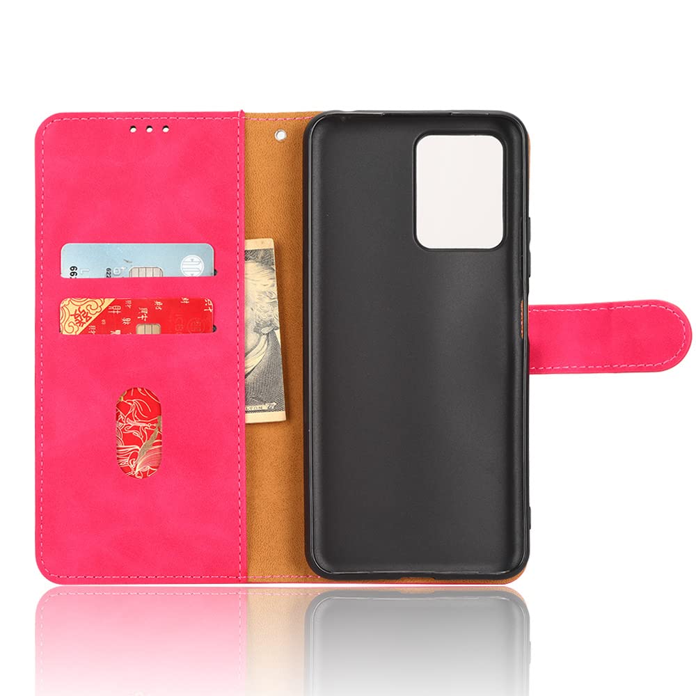 WOBURN Leather Folio Cover per Xiaomi Poco X5 Pro 5G, Custodia in Pelle PU Magnetica Libro Flip Portafoglio con [Funzione Stand]. Blu