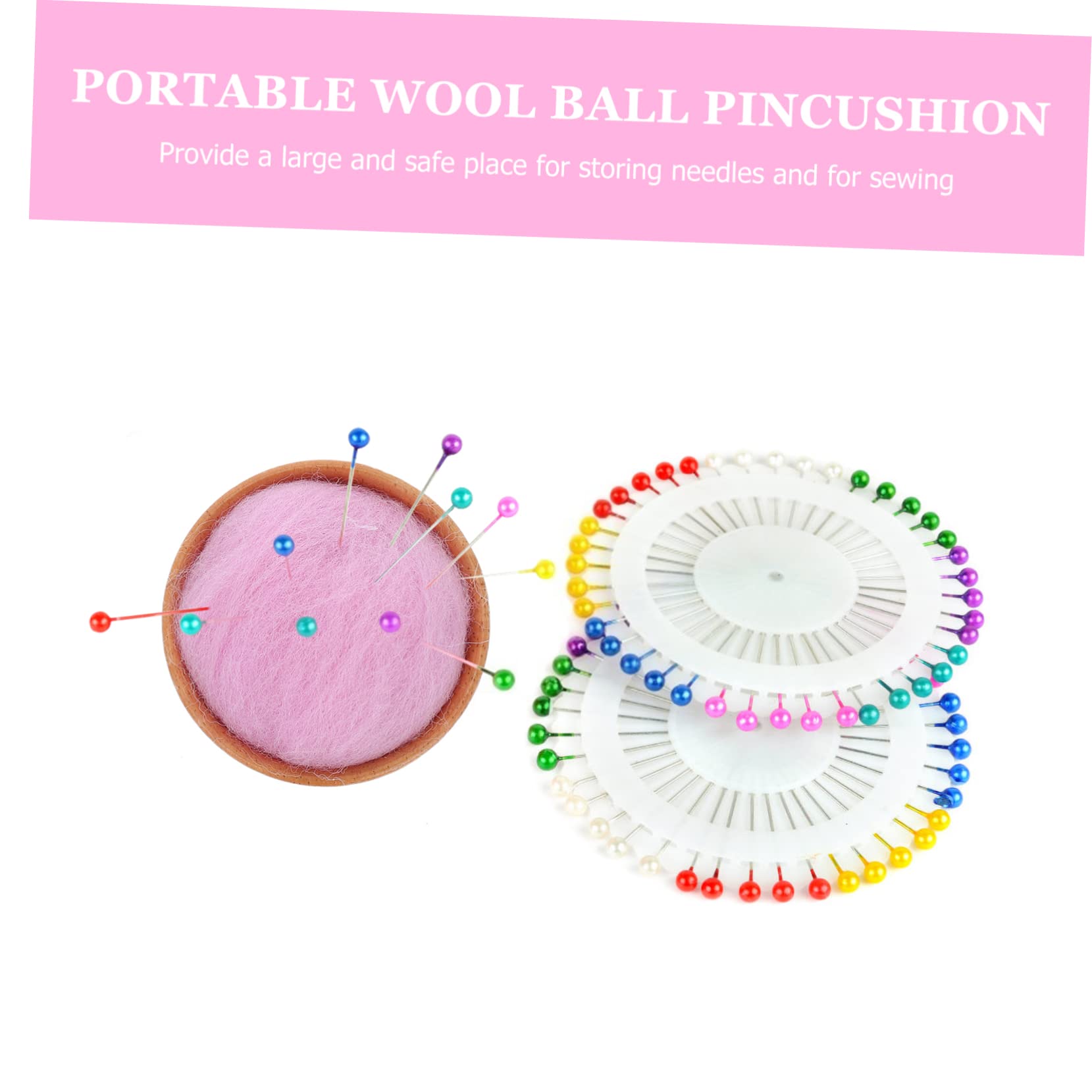 Beatifufu Half Circular Sewing Box Wool Pin Cushion for Sewing Needles Needle Pin Cushion DIY Crafts
