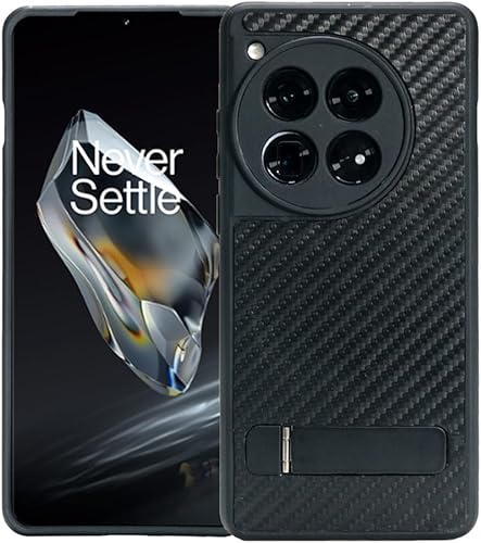 Miniatura 9 de Funda para OnePlus 12 compatible con MagSafe, soporte integrado de 3 vías y anillo magnético fuerte, textura de fibra de carbono, parte trasera de