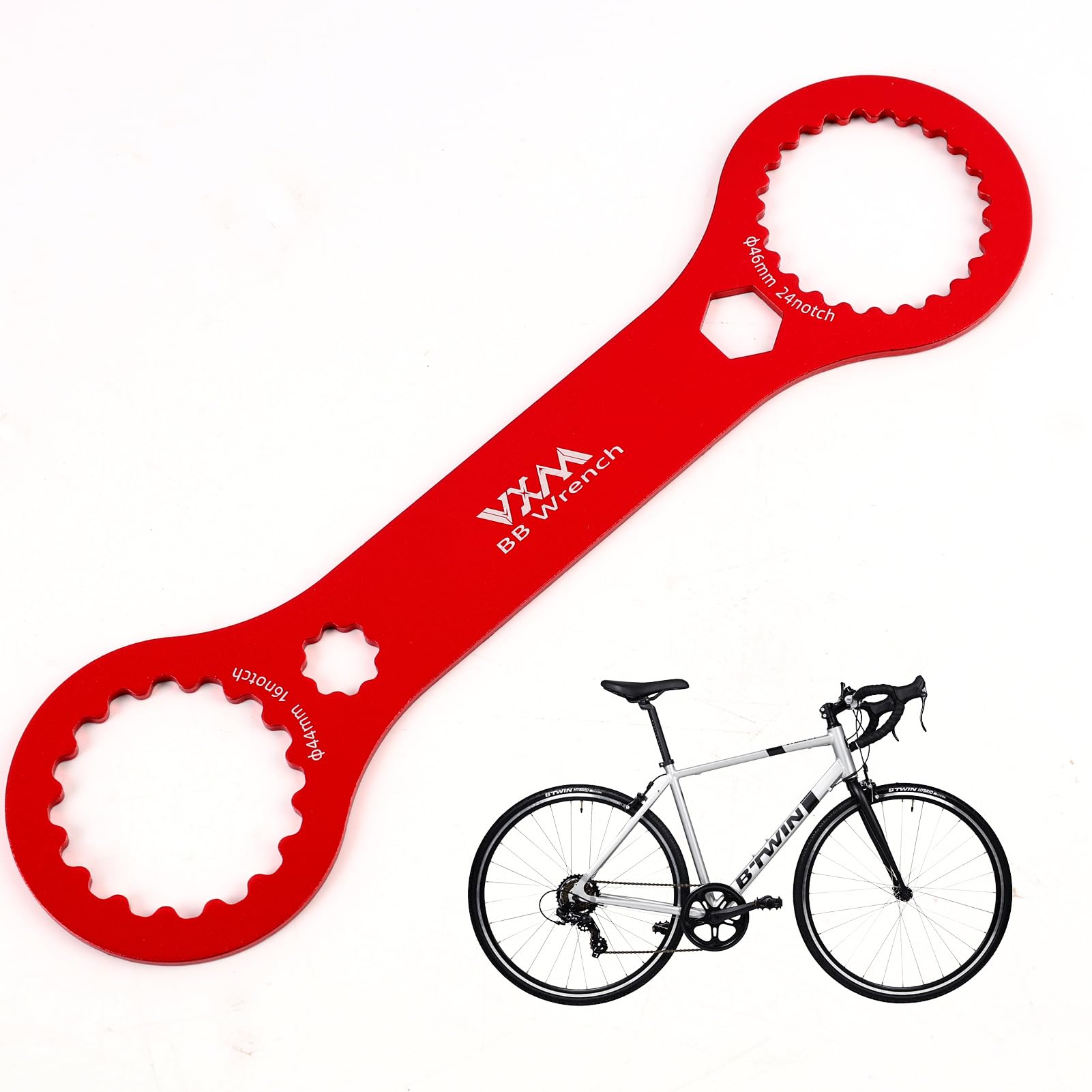 sofun Herramienta Centerlock roja – Llave de pedalier para reparación de bicicletas, compatible con Shimano XT/SLX y SRAM Dub, para desmontar pedalier y discos de freno