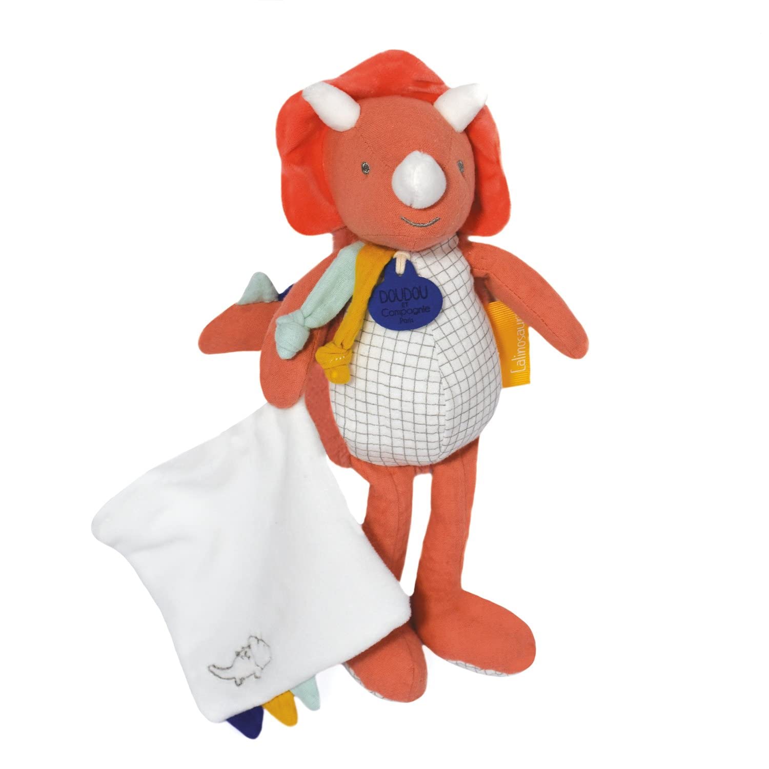 Doudou et Compagnie - Doudou Dinosauro - Pantin Dino - Terracotta - 25 cm - Les CALINOSAURES - DC3946