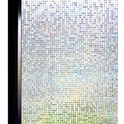 DUOFIRE 3D Window Film Small Mosaic Privacy Window Film Decorative Film Static Cling