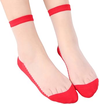 YOLAI WomenS 1Pair Nylon Ankle Short Sheer Socks Sheer Lace Floral No Show Socks For Women Heel Grip Non Slip