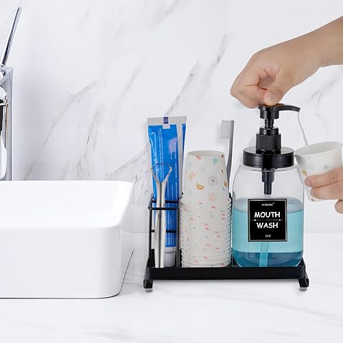 Miniatura 6 de Paquete de 50 vasos desechables pequeños para enjuague bucal de baño, vasos de papel para baño, tazas de papel para aperitivos, baño, expreso,