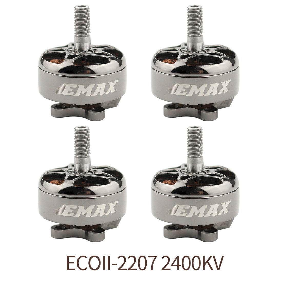 EMAX 4Pcs ECOII-2306 / 2207 2400KV/1700KV/1900KV 4mm 3-6S Brushless Motor for DIY RC FPV Racing Quadcopter Multi Axis Drone (ECOII-2207,2400KV)