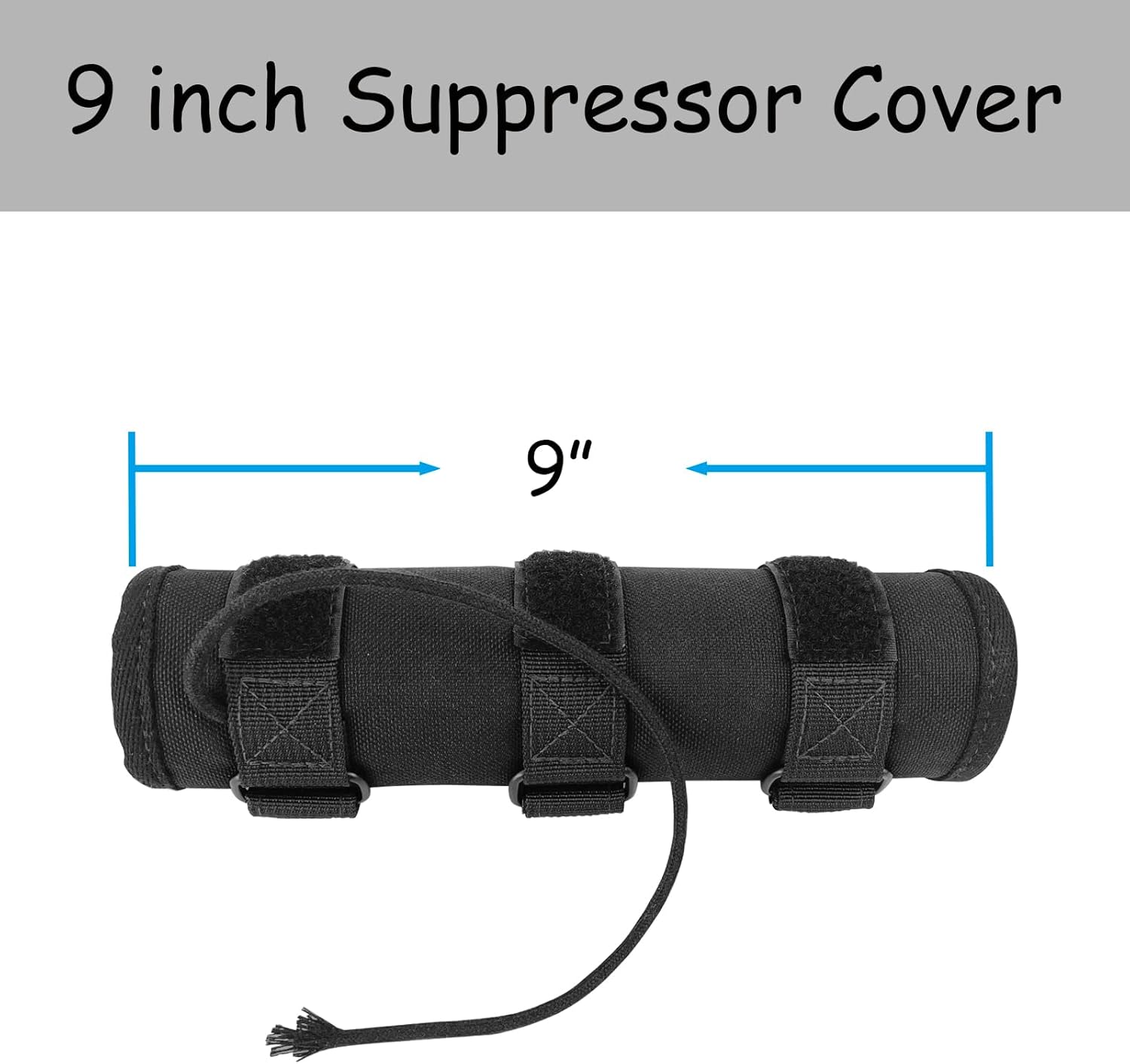 9 Inch Heat Insulation Suppressor Cover with Siliconed Microfiber Sleeve - Burnproof Suppressor Wrap for Hunting & Shooting Rifle