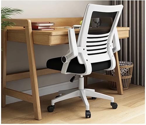 Silla de escritorio ergonómica, silla de oficina en casa, silla de computadora de malla rodante con soporte lumbar, reposabrazos ejecutivo,