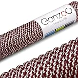 Ganzoo Paracord 550 Seil für Armband, Leine, Halsband, Nylon/Polyester-Seil 30 Meter, rot weiß
