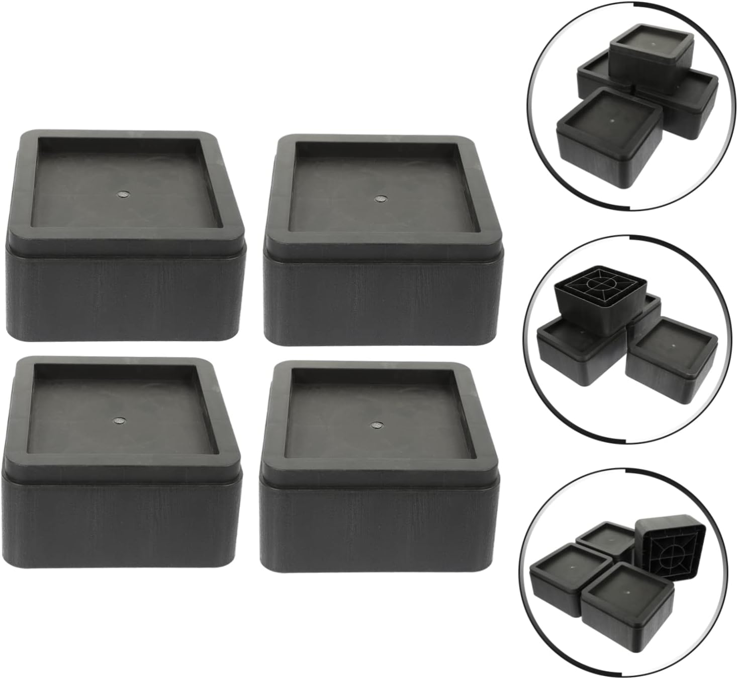 ERINGOGO 4Pcs Adjustable Furniture Risers for Bed Sofa and Appliances Heightening Pads Non Slip Base for and Easy Cleaning and Stable Design