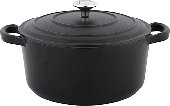 METRO Professional Casserole, cast iron/stainless steel, Ø 28 x 20 cm, enamelled, with lid, 6.5 L, black