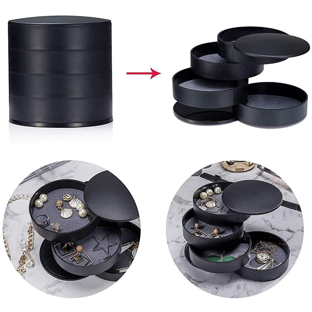 Organizer Gioielli 5 Strati Rotante - Portagioie Trasparente Per Collane, Bracciali, Orecchini - Foto 8