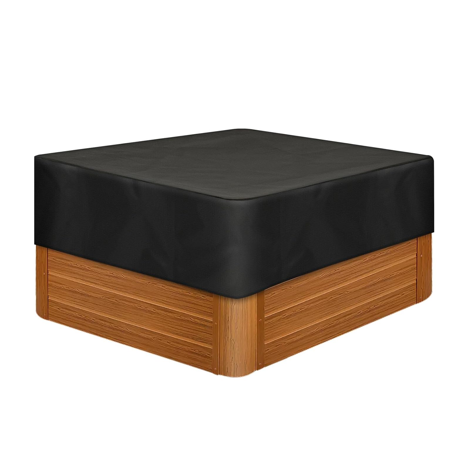 Housse de Protection pour Bain à Remous de Jardin | Imperméable Couverture de Piscine Carrée pour Patio Extérieur | Extérieur Carré De Couverture De Spa (Noir,260x160x20 cm)