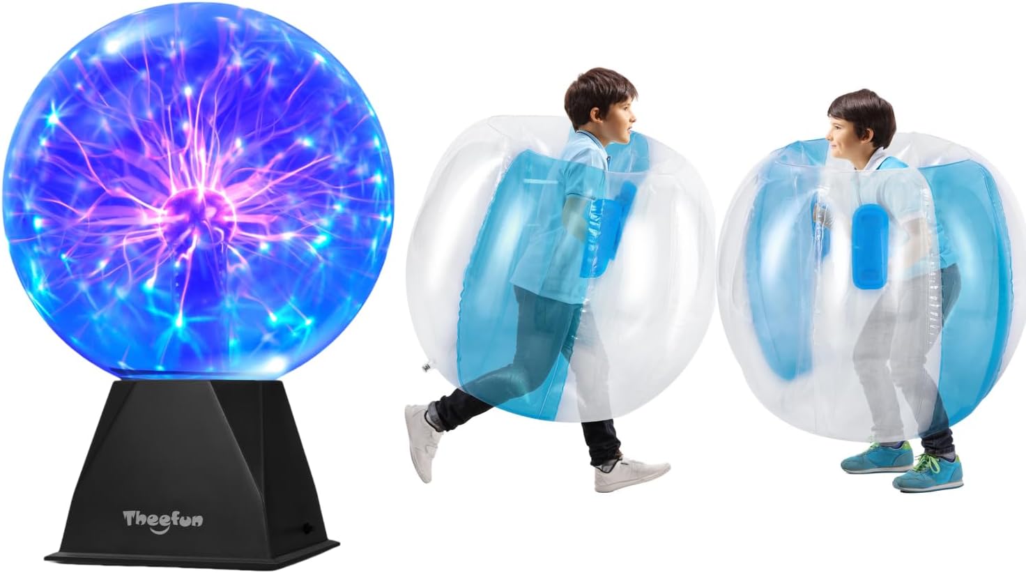 Theefun 8 inch Plasma Ball + 2Pack Bumper Balls