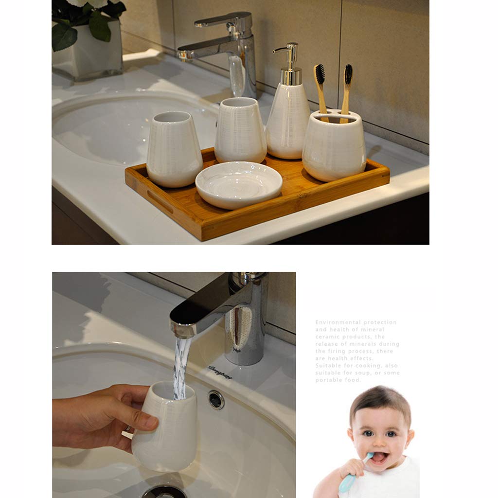HYLR luxuriöse Bunte Keramik Badezimmerzubehör-Sets 5-teilig Badezimmerzubehör-Sets Zahnbürstenhalter Tasse Spülbecher Seifenspender Badezimmerdekoration