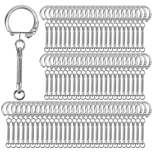 100Pcs Snake Keychain, DIY Key Chain Making Kit with Snap End and 3/4