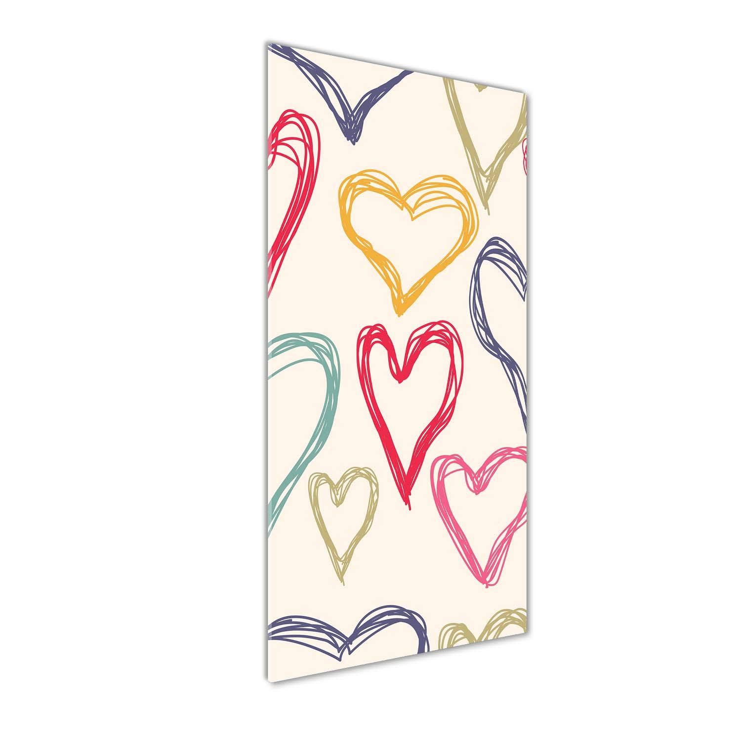 Mural Art en verre acrylique Tulup multicolore | Apportez de l'amour avec les Coeurs colorés