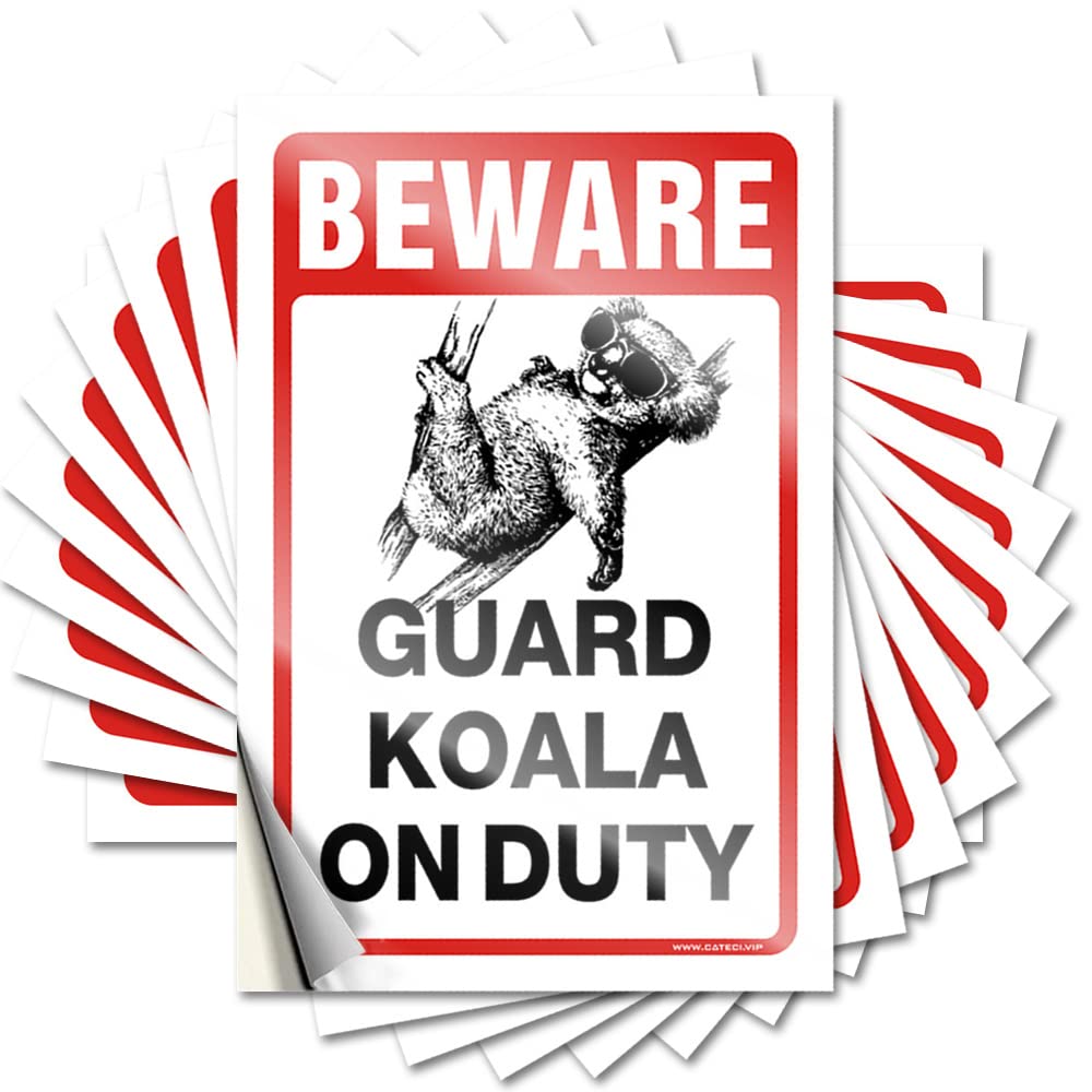 Decal Funny Magnetic Bumper Beware! Guard Koala On Duty & Bar for Home Easy Apply Good Job Stickers Adults(8X12CM-5Pcs)
