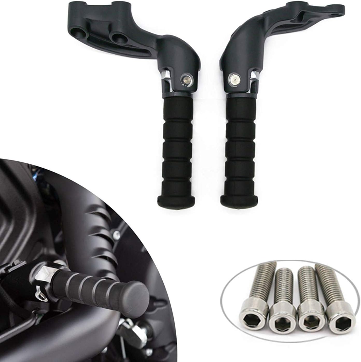 Worldmotop Motorcycle Footpegs Rear Passenger Foot Pegs for Indian