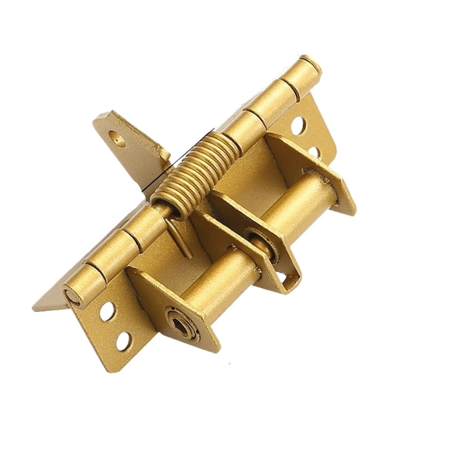Flush Hinges Furniture 90 Degrees Multi-Function Positioning Hinge Automatic Closing Spring Self-aligning Supplies(Gold)