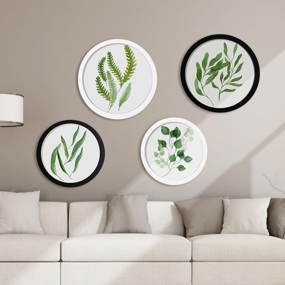 Round Picture Frame 9.05 Inch Diameter Wall Hanging and Tabletop Display Decorative Wooden Circular Photo Frame for Living Room Bedroom Home Decor