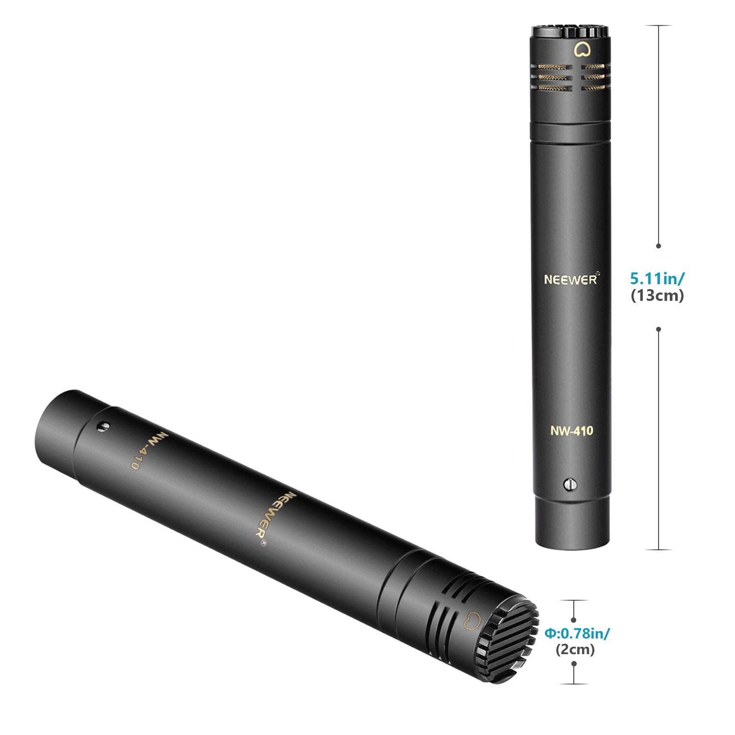 Neewer 2Pack Pencil Stick Condenser Microphone with Interchangeable