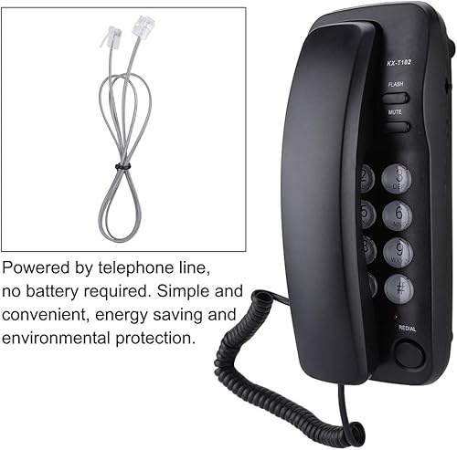 Miniatura 10 de Extensión de teléfono fijo de montaje en pared sin identificación de llamadas. teléfono residencial para hotel y teléfono de negocios familiar para