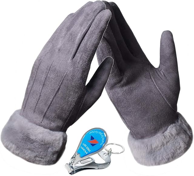 LassZone Womens Winter Warm Touch Screen Gloves Fleece Lined Windproof Soft Suede Mittens for Dressing Driving Running Skiing Cycling Camping etc