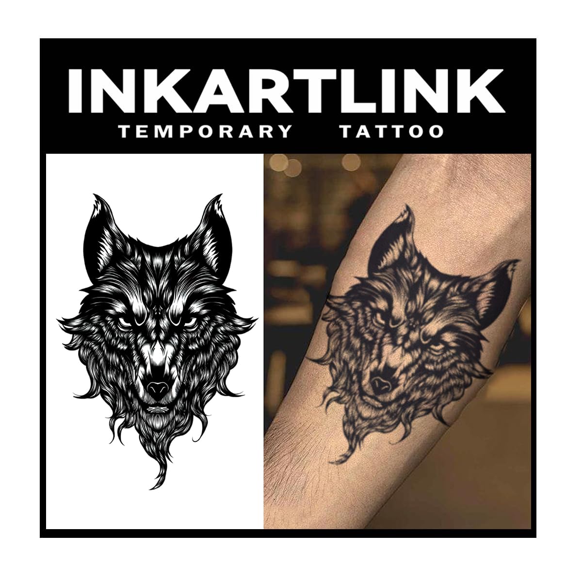 INKARTLINK Tattoo Tech,2 Sheets Extra-Large Semi Permanent Tattoo,Adult Art Design Temporary Tattoos, Lasts 1-2 Weeks, Waterproof, Realistic look, No