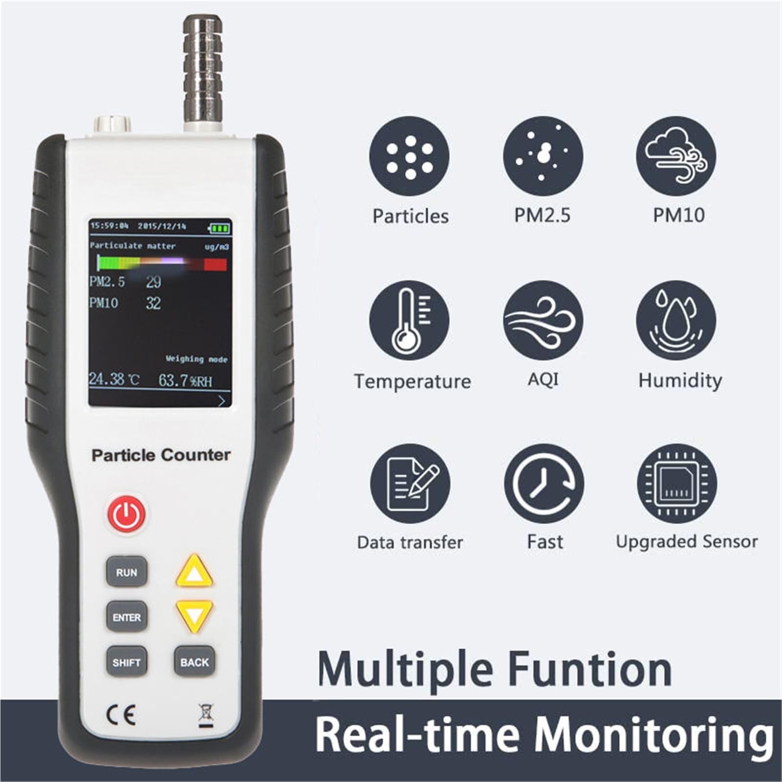Contador partículas polvo, Contador Portátil Del Monitor De Partículas Detector HT-9600 PM2.5 para interiores exteriores