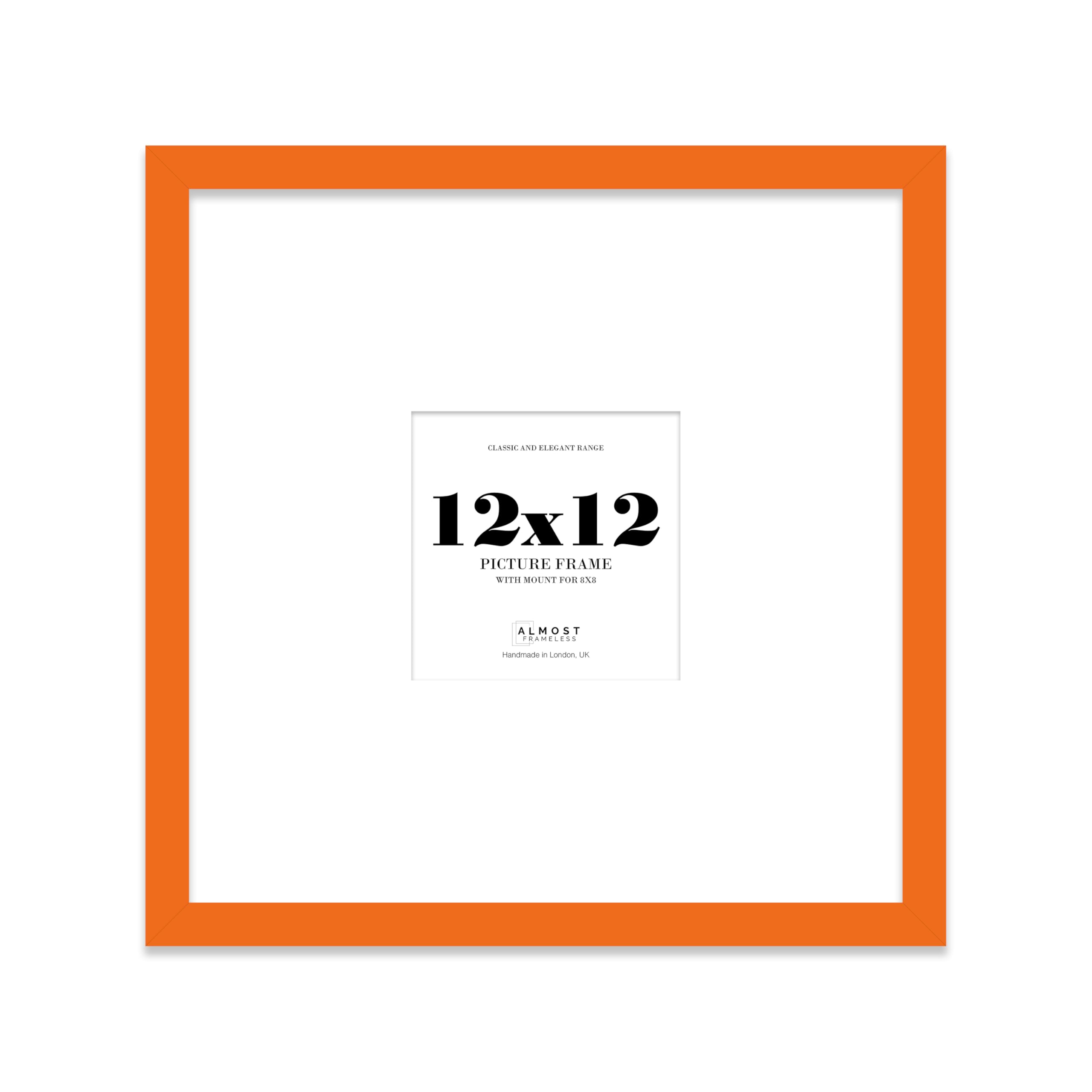 12x12" Square Picture Frame, Display Pictures 8x8" With Mat or 12x12" Without Mat, Wall Hanging & Free Standing Photo Frame, Orange, 1 Pack โ image 1