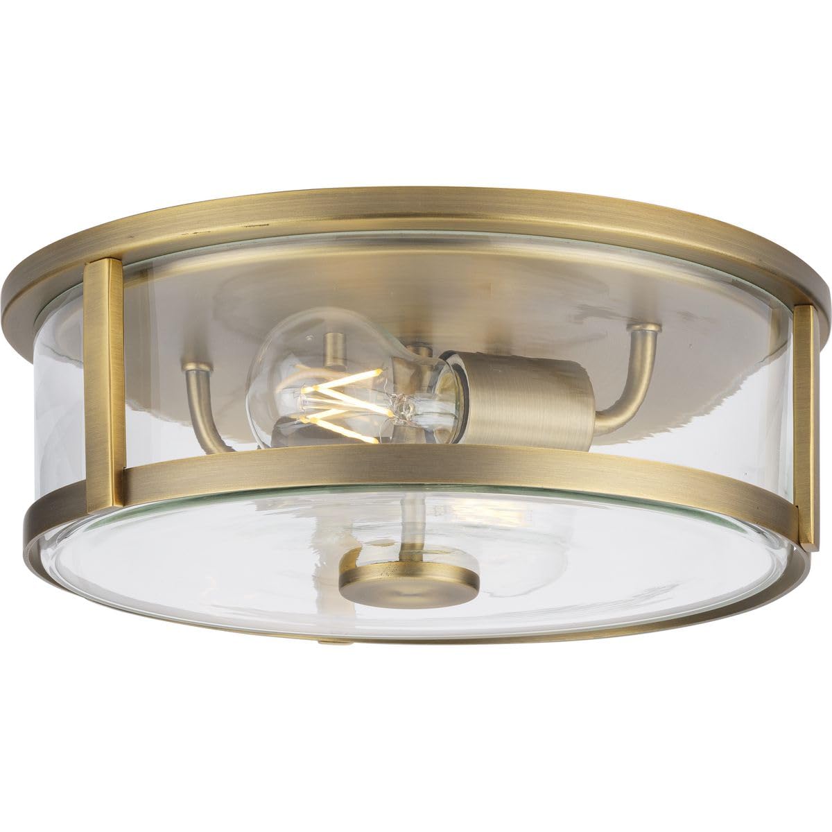 Progress Lighting Gilliam Collection 12-5/8 in. Two-Light Vintage Brass New Traditional Flush Mount (P350253-163)
