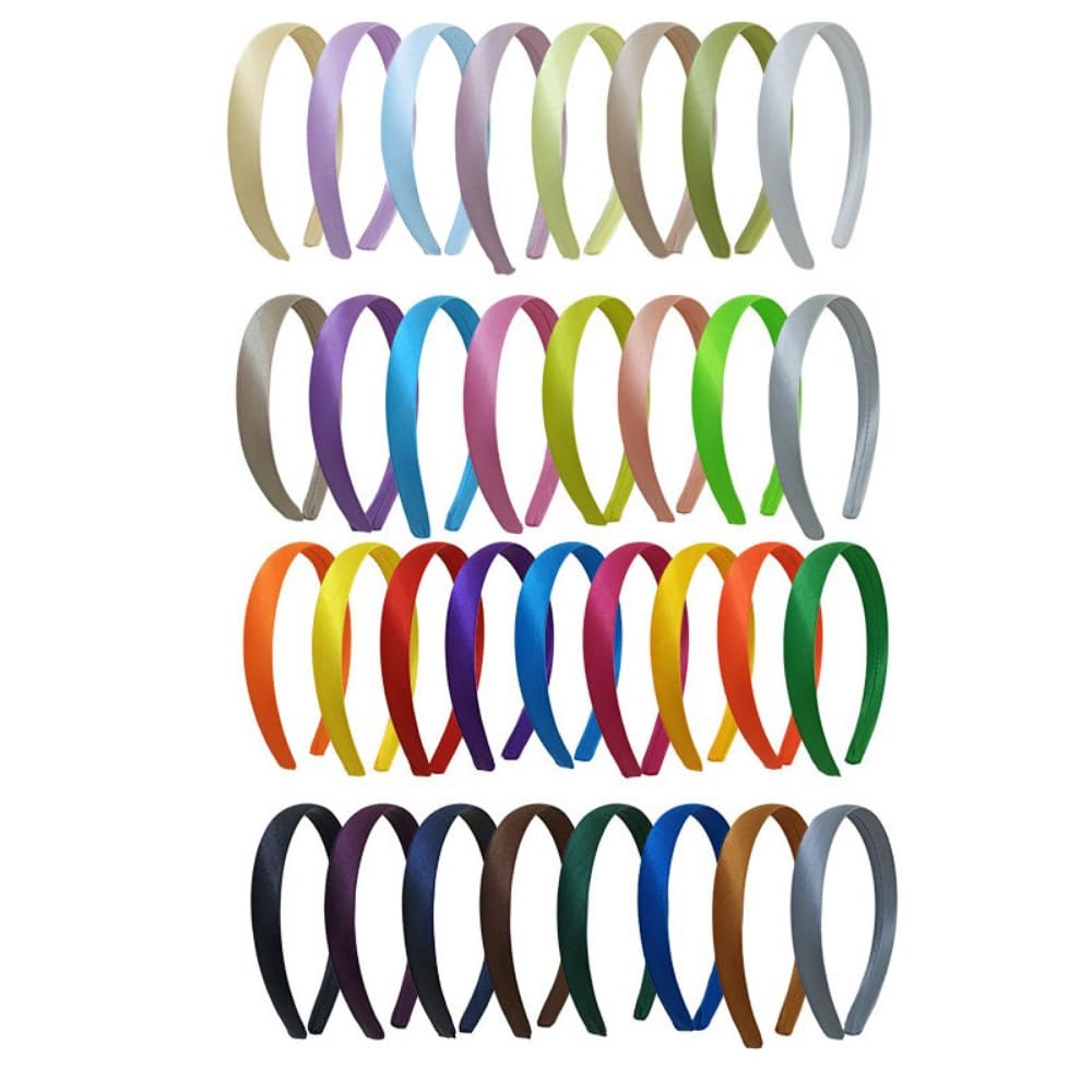 33 diademas de satén para mujer, 2 cm de ancho, diadema para el pelo, tocado para mujer y niña, accesorios para el cabello para fiestas, escenarios, vacaciones, yoga, lavado de cara, color aleatorio