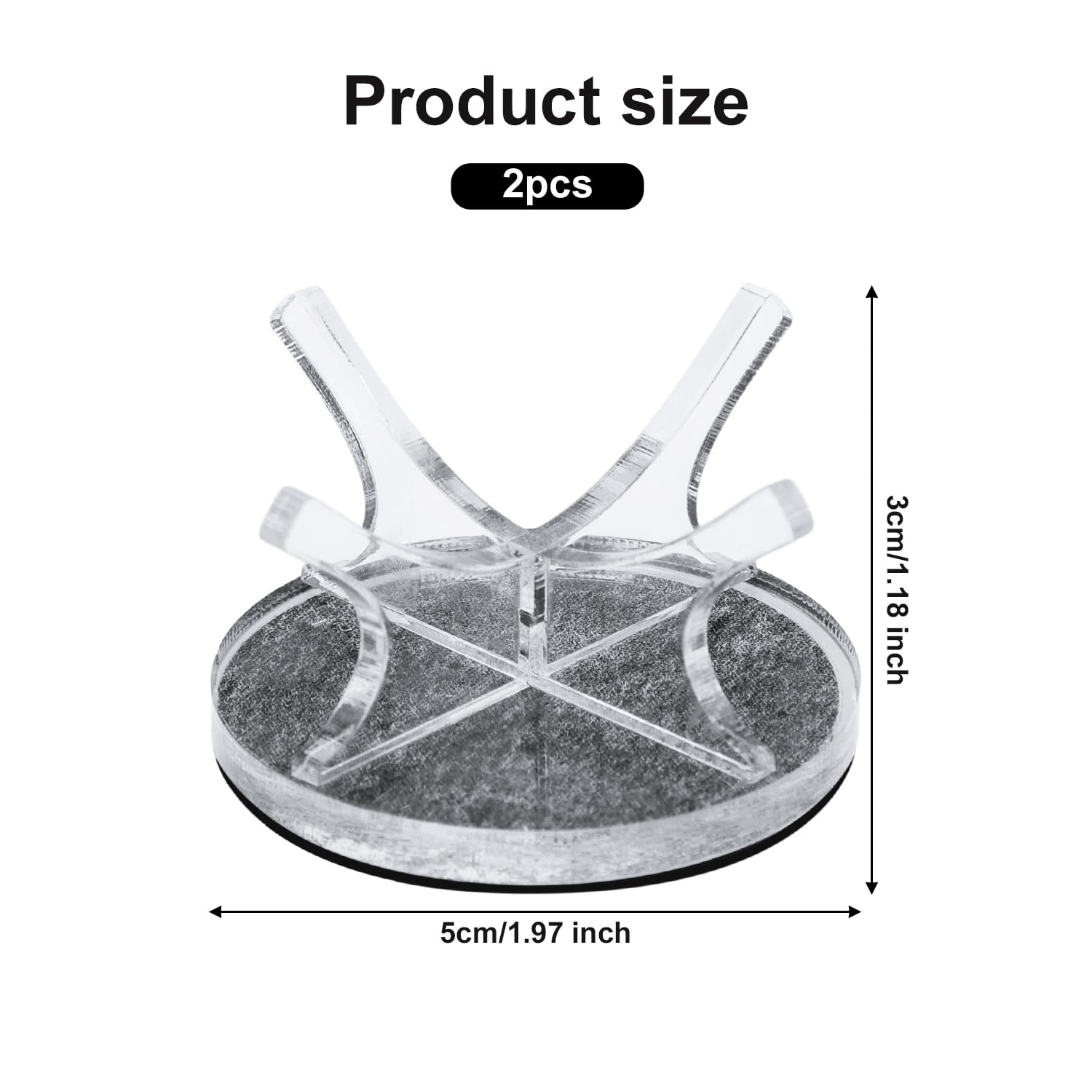2pcs Pickleball Stand Holder, Acrylic Ball Stand Sports Ball Display Rack Small Ball Display Holder with 2pcs Anti-skid Rubber Pads for Pickleball, Golf Ball, Softball... - Image 2