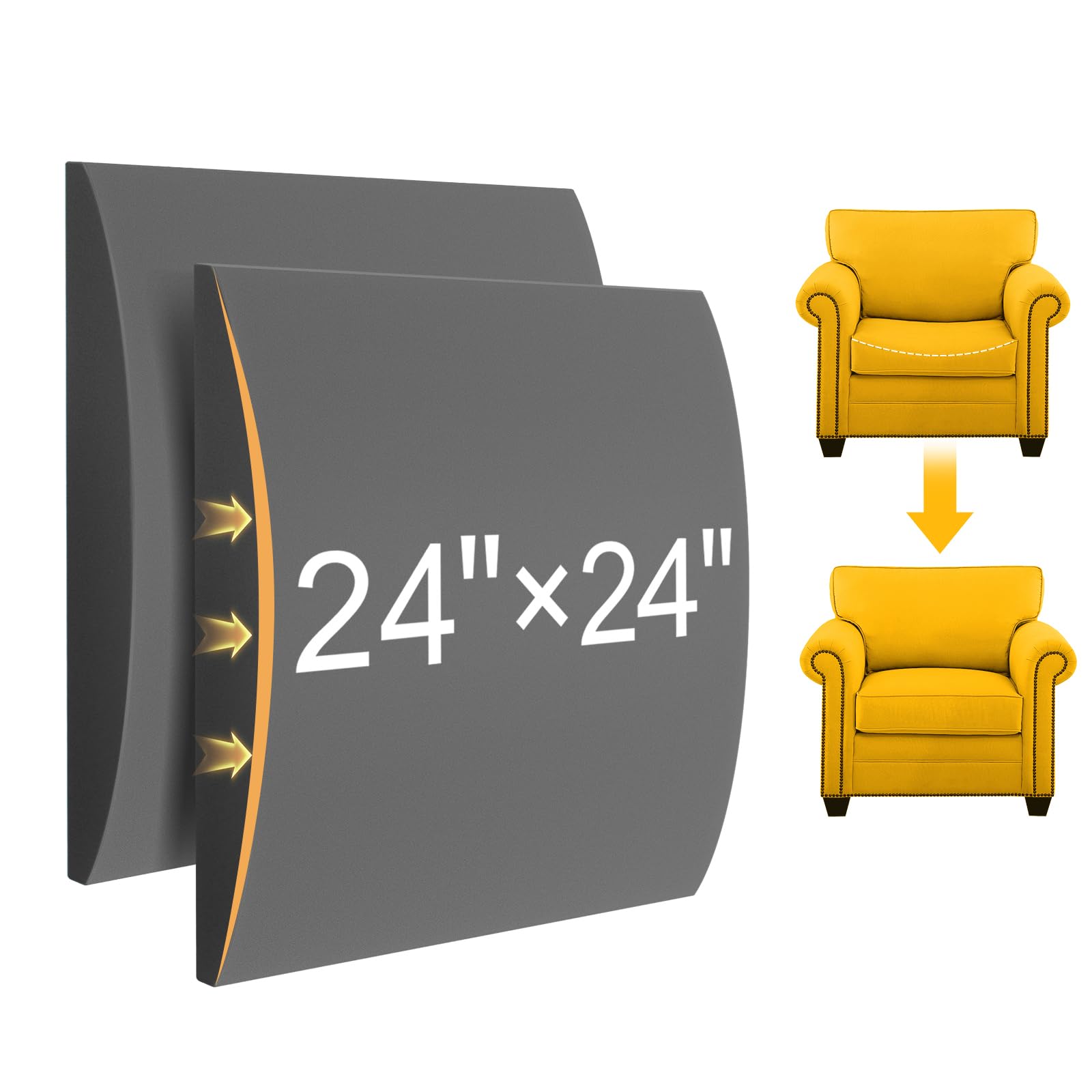 Couch Cushion Support for Sagging Seat, 24x24x2 inches