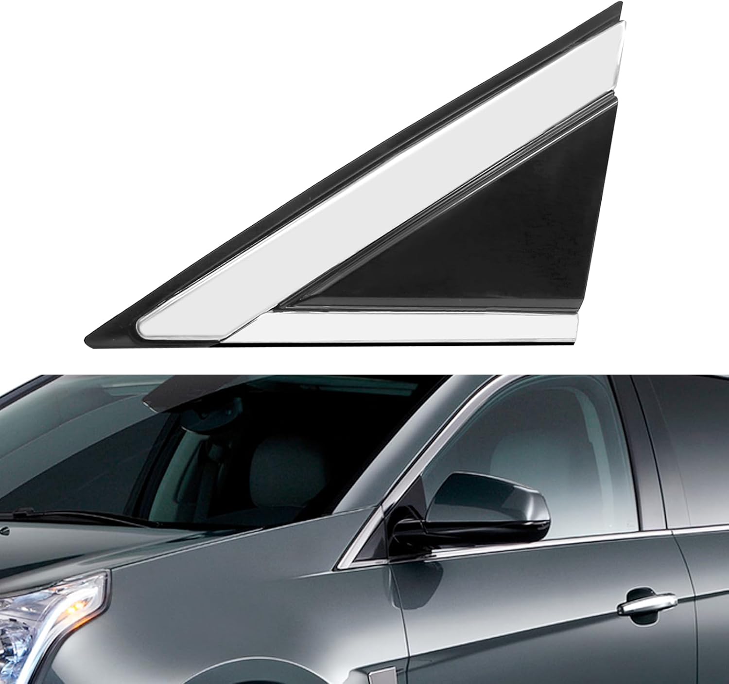 22774041 2Pcs Left & Right Rearview Mirror Corner Triangle Fenders Replacement for Cadillac SRX 2010 2011 2012 2013 2014 2015 2016 Replace 22774040 LH Driver Side RH Passenger Side