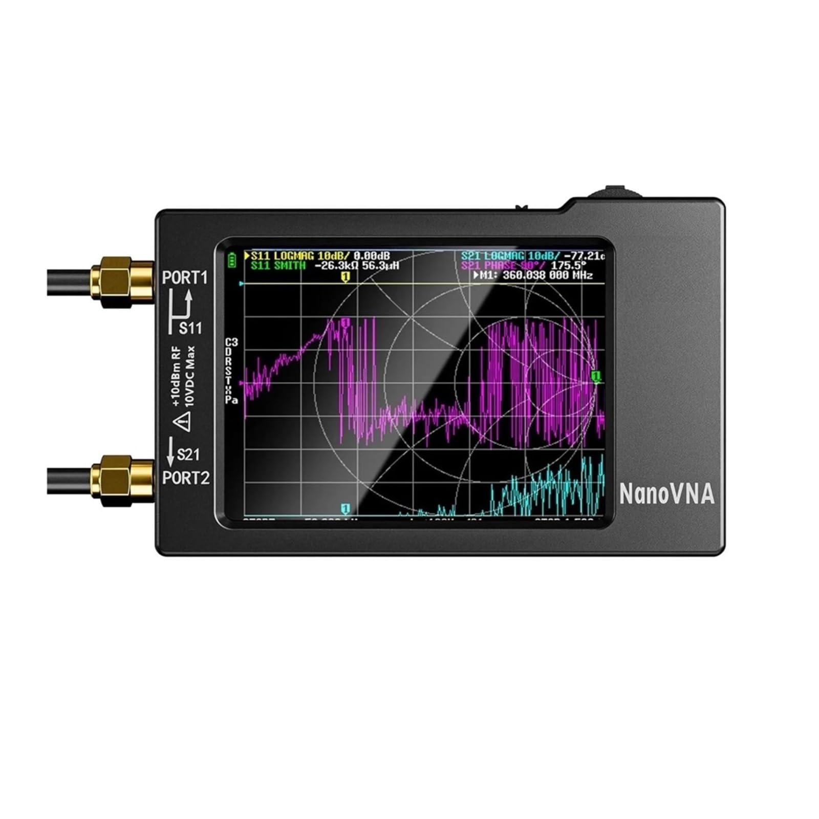 NanoVNA-H Wektorowy analizator anten sieciowych, wyświetlacz 2,8 cala, 10 kHz-1,5 GHz, MF HF, VHF, UHF, SWR, z gniazdem na kartę SD, cyfrowy nanotester(NanoVNA-H)